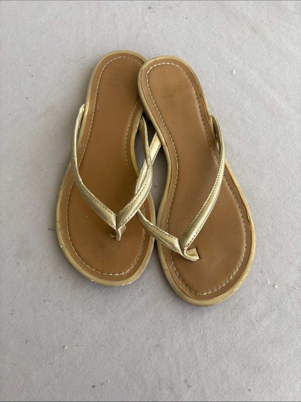 American Eagle Outfitters Metallic Gold Thong Sandals